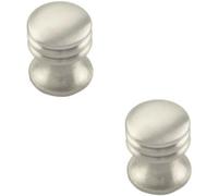 Loops 2X One Piece Textured Cupboard Door Knob 15.5mm Diameter Satin Nickel