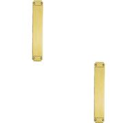 Loops 2x Ornate Door Figner Plate with Dot Pattern 370 x 64mm Brass Push Plate in Metallics Loops Metallics