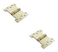 Loops 2x PAIR 101.6 x 152 x 3.5mm Parliament Hinge Stainless Brass Internal Door in Metallics Loops Metallics