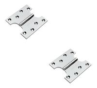 Loops 2x PAIR 102 x 102 x 4mm Parliament Door Hinge 180 Degree Opening Chrome Loops Multicolor