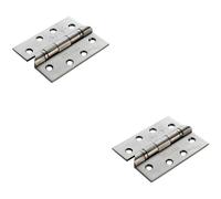 Loops 2x PAIR 102 x 76 x 3mm 13 Ball Bearing Hinge Stainless Steel Interior Door in Metallics Loops Metallics
