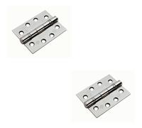 Loops 2x PAIR 102 x 76 x 3mm Ball Bearing Hinge Bright Stainless Steel Interior Door in Metallics Loops Metallics