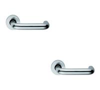 Loops 2x PAIR 19mm Round Bar Safety Lever Concealed Fix Round Rose Polished Aluminium Loops Multicolor