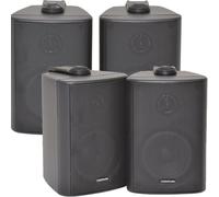 4x SPEAKERS Black Mini Wall Mounted Speakers - 3" 60W 8Ohm Background