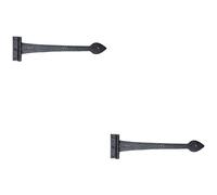 Loops 2x PAIR 275 x 102mm Ornate T Hinge Black Antique Internal Decorative Door Hinge Loops Black