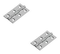 Loops 2x PAIR 50 x 28 x 1.5mm Cabinet Hinge Satin Chrome Small Cupboard Door Loops Multicolor