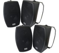 Loops 2X Pair 6.5" Outdoor Rated Black Wall Speakers 140W 8 Ohm Ip55 Weatherproof
