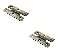 Loops 2x PAIR 63 x 38 x 2mm H Pattern Cabinet Hinge Antique Brass Cupboard Door in Metallics Loops Metallics