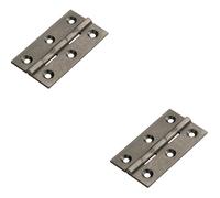 Loops 2x PAIR 64 x 35 x 2mm Cabinet Hinge Pewter Metal Small Cupboard Door Loops Multicolor