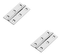Loops 2x PAIR 64 x 35 x 2mm Cabinet Hinge Polished Chrome Small Cupboard Door Loops Multicolor