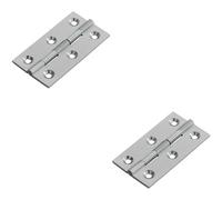 Loops 2x PAIR 64 x 35 x 2mm Cabinet Hinge Satin Chrome Small Cupboard Door Loops Multicolor