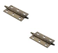 Loops 2x PAIR 64 x 35 x 2mm Finial Cabinet Hinge Antique Brass Decorative Cupboard in Metallics Loops Metallics