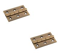 Loops 2x PAIR 76 x 50 x 2.5mm Brass Washered Butt Hinge Antique Bronze Internal Door in Metallics Loops Metallics