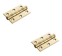 Loops 2x PAIR 76 x 51 x 2mm 7 Ball Bearing Hinge Stainless Brass Interior Door in Metallics Loops Metallics