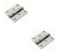 Loops 2x PAIR 76 x 67 x 2.5mm Ball Bearing Hinge Bright Stainless Steel Interior Door in Metallics Loops Metallics