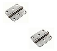 Loops 2x PAIR 76 x 67 x 2.5mm Ball Bearing Hinge Satin Stainless Steel Interior Door in Metallics Loops Metallics