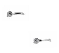 Loops 2x PAIR Arched Round Bar Lever with Ring Detailing Concealed Fix Polished Chrome Loops Multicolor