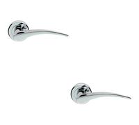Loops 2x PAIR Arched Tapered Handle on Round Rose Concealed Fix Polished Chrome Loops Multicolor