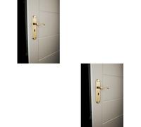 Loops 2x PAIR Curved Handle on Long Lock Backplate 245 x 45mm Polished Chrome Loops Multicolor