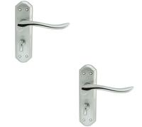 Loops 2x PAIR Curved Handle on Sculpted Bathroom Backplate 180 x 48mm Chrome Loops Multicolor