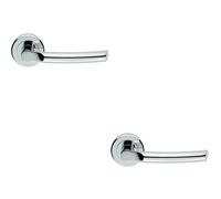 Loops 2x PAIR Curved Round Bar Handle on Round Rose Concealed Fix Polished Chrome Loops Multicolor