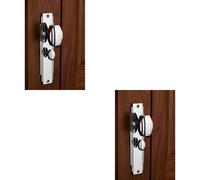 Loops 2x PAIR Line Detailed Door Knob on Bathroom Backplate 205 x 45mm Polished Chrome Loops Multicolor