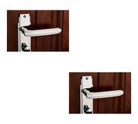 Loops 2x PAIR Line Detailed Handle on Bathroom Backplate 205 x 45mm Polished Chrome Loops Multicolor
