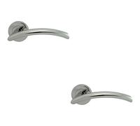 Loops 2x PAIR Oval Shaped Arched Bar Handle Concealed Fix Round Rose Polished Chrome Loops Multicolor