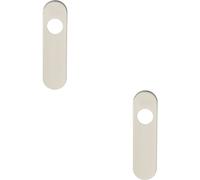 Loops 2x PAIR Radius Lock Latch Plate Cover 170 x 45 x 8mm Satin Stainless Steel in Metallics Loops Metallics