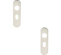 Loops 2x PAIR Radius UK Oval Cylinder Plate Cover 170 x 45 x 8mm Satin Steel in Metallics Loops Metallics