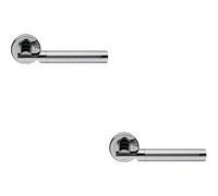 Loops 2x PAIR Round Bar Handle on Chamfered Edged Round Rose Satin & Polished Chrome Loops Multicolor