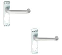 Loops 2x PAIR Safety Lever on Inner Backplate 152mm Door Handle Satin Aluminium Loops Multicolor