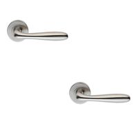 Loops 2x PAIR Smooth Rounded Bar Handle on 8mm Round Rose Concealed Fix Satin Steel in Metallics Loops Metallics
