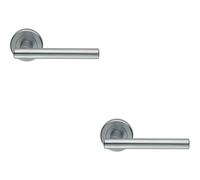 Loops 2x PAIR Straight T Bar Handle on Round Rose Concealed Fix Satin Chrome Loops Multicolor