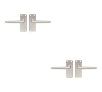 Loops 2x PAIR Straight Tapered Handle on Latch Backplate 102 x 41mm Satin Aluminium Loops Multicolor