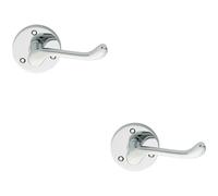 2x PAIR Victorian Scroll Lever on 58mm Round Rose Polished Chrome Door Handle