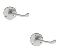 Loops 2x PAIR Victorian Scroll Lever on 58mm Round Rose Satin Chrome Door Handle Loops Multicolor