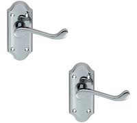 Loops 2x PAIR Victorian Scroll Lever on Short Latch Backplate 112 x 48mm Chrome Loops Multicolor