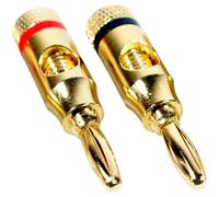 Loops 2x Premium 4mm Banana Plugs 24k Gold Plated Speaker Cable Amp HiFi Connectors Loops Multicolor