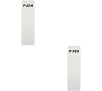 Loops 2x Push Engraved Door Finger Plate 300 x 75mm Satin Anodised Aluminium Loops Multicolor