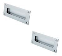 Loops 2X Recessed Sliding Door Flush Pull Handle 100 X 50mm Satin Anodised Aluminium