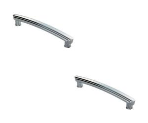 Loops 2X Ridge Design Curved Cabinet Pull Handle 160mm Fixing Centres Polished Chrome