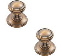 Loops 2X Ringed Tiered Cupboard Door Knob 25mm Diameter Bronze Cabinet Handle