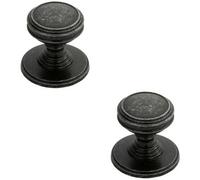 Loops 2X Ringed Tiered Cupboard Door Knob 25mm Diameter Pewter Cabinet Handle