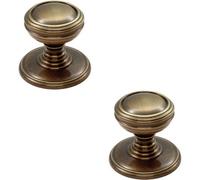 Loops 2X Ringed Tiered Cupboard Door Knob 30mm Diameter Bronze Cabinet Handle