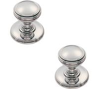 Loops 2X Ringed Tiered Cupboard Door Knob 30mm Diameter Polished Chrome Cabinet Handle