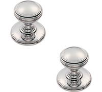 Loops 2x Ringed Tiered Cupboard Door Knob 30mm Diameter Polished Chrome Cabinet Handle Loops Multicolor