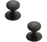 Loops 2X Ringed Tiered Cupboard Door Knob 38mm Diameter Pewter Cabinet Handle