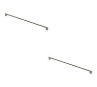 Loops 2X Round Bar Pull Handle 648 X 14mm 608mm Fixing Centres Satin Nickel & Steel