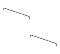 Loops 2x Round D Bar Pull Handle 22mm Dia 600mm Fixing Centres Satin Stainless Steel in Metallics Loops Metallics